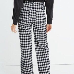 Madewell Slim Emmett Wide-Leg Pants in Gingham Check 27